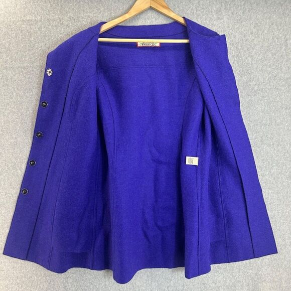 Womens Beyond Threads Small (?) Alpaca Wool Blue Purple Button Front Jacket Coat - Picture 11 of 15